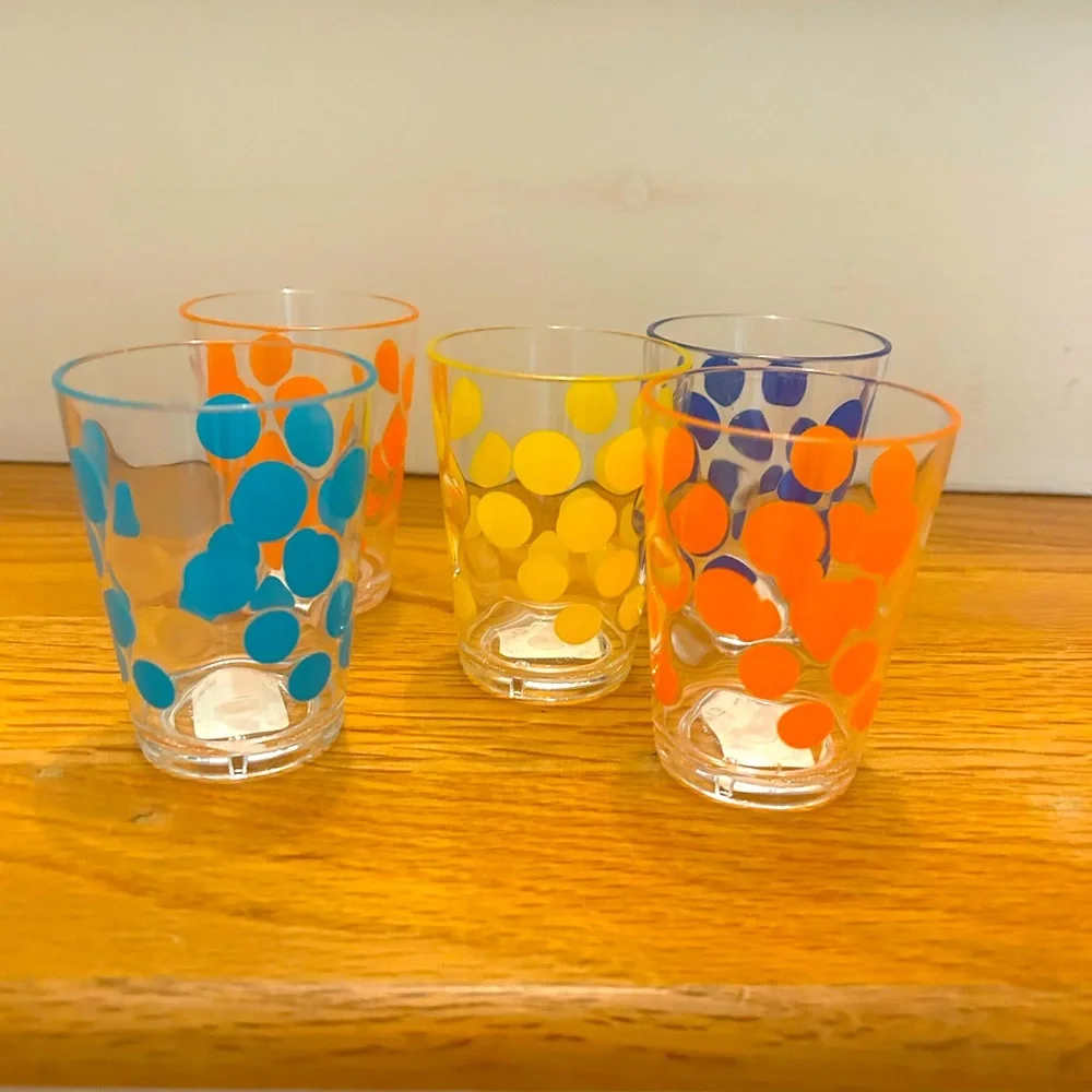 Crate & Barrel plastic juice/ shot glasses